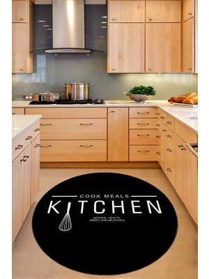 on the clouds Cook Meals Kitchen Desenli Dijital Baskı Yıkanabilir Kaymaz Taban Modern Mutfak Halısı