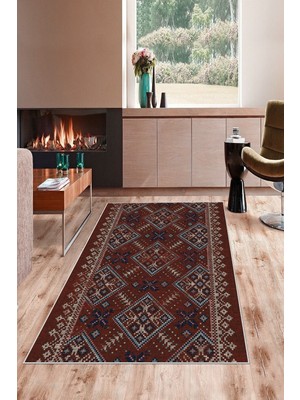 on the clouds Geometrik Etnik Kilim Desenli Siyah Beyaz Dijital Baskı Yıkanabilir Kaymaz Taban Modern Salon Halısı