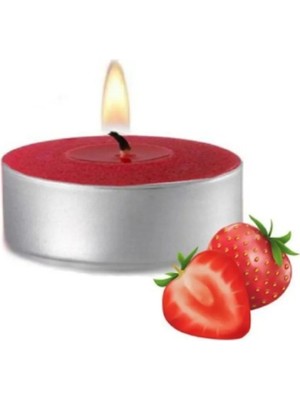 Gurmender 10 Lu Çilek Kokulu Kırmızı Tealight Mum
