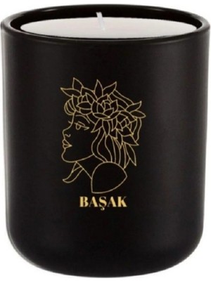 Gurmender Başak Burç Siyah Bardak Mum 8 cm