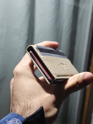 Lres Unisex Deri Mekanizmalı Otomatik Kızaklı Kartlık Cüzdan
