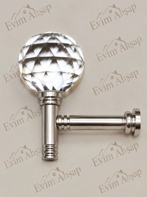 Evim Ahşap Premium Pipo Renso Kristal Küre Rustik Perde Fon Demiri – Dekoratif Şık Tasarım-Renk Seçenekleri Gold-Bronz(Eskitme--Gümüş
