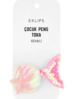 2 Adet Eklips Istiridye Balık Kuyruğu Çocuk Pens Toka 09