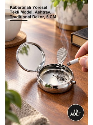 Yenilig 10 Adet Küllük Kutusu – Kabartmalı Yöresel Tekli Model, Ashtray, Traditional Dekor, 5 cm