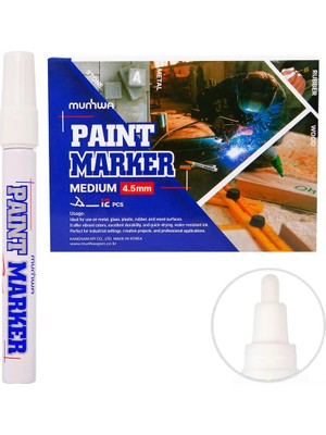 5 Adet Munhwa Paint Marker Kalem Beyaz 12'li Paket