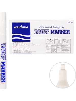 Munhwa Paint Marker Kalem Beyaz 12'li Paket