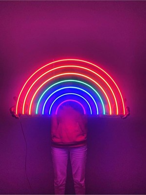 Felicity Mirror Felicity-60 cm Kumandalı Neon LED Tasarım Duvar Dekor Aydınlatması - Özelleştirilebilir LED Tabela