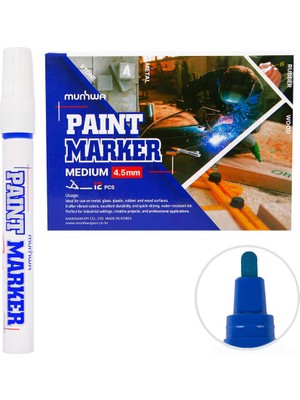 5 Adet Munhwa Paint Marker Kalem Mavi 12'li Paket