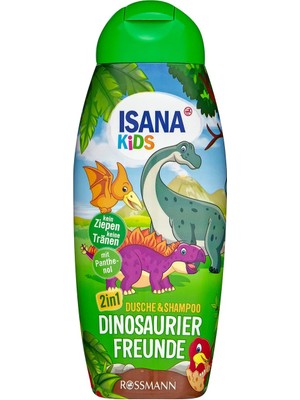 3 Adet Isana Kids Duş Jeli ve Şampuan 2'si 1 Arada Dinozor Arkadaşlar 300 ml