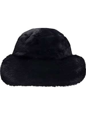 4 Adet Eklips Şapka Bucket Peluş Siyah