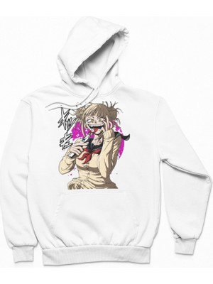 Fuddy Moda Unisex Himiko Toga Baskılı Kapüşonlu Sweatshirt, Oversize My Hero Academia Anime Temalı Hoodie