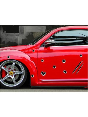 Starseven Araba Çıkartmaları 3D Kurşun Delik Sticker