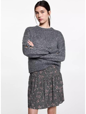 MANGO Teen Fırfırlı desenli etek