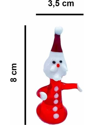 Empressco Kırmızı Noel Baba Biblosu, Yılbaşı Süsleri, Dekoratif Cam Obje 8x3.5 cm