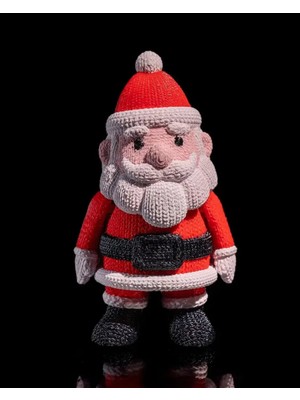 Empressco El Örgüsü Desenli Hareketli Noel Baba Figürü, Kırmızı Renkli Dekoratif Süs.