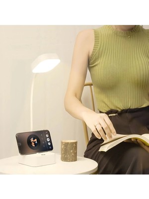 Empressco Yeşil Şarjlı Masa Lambası, Dokunmatik, 20 Led, Kademeli Ayar, Esnek Okuma Işığı