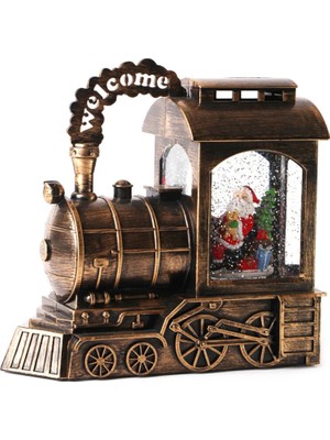 Empressco Parlak Metalik Tren ve Noel Baba Yılıbaşı Süsü, Şık ve Dekoratif Aksesuar