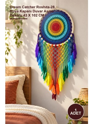 Yenilig 1 Adet Düş Kapanı – Dream Catcher Roshıta-28, Rüya Kapanı Duvar Asma Dekoru 43 x 102 cm