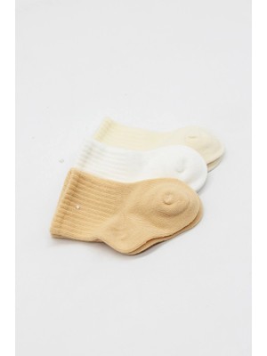 Belle Fusion Mey Ithalat® Little Love Girl 3'lü Penye Soket Çorap 10137 Somon