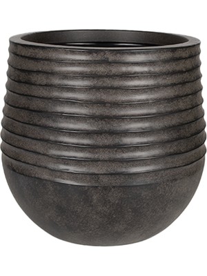 Herdekora Yuvarlak Premium Kalın Plastik Saksı Koyu Kahverengi 53X49 Cm.