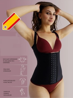 Empressco Trigoso Model 4 Kademeli Doğum Sonrası Sarkma Önleyici Askılı Latex Siyah Renk