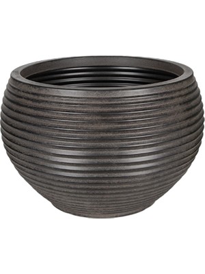 Herdekora Yuvarlak Premium Kalın Plastik Saksı Koyu Kahverengi 53.5X35 Cm.