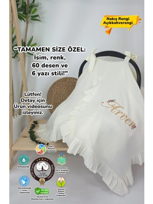 Empressco Müslin Yeni Doğan 4katlı Organik %100PAMUK Kişiye Özgü Nakışlı Hastane Çıkış Seti-Papatya
