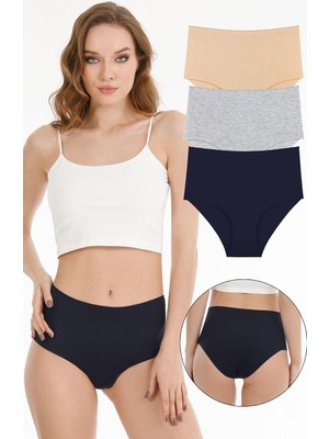 Brf Store Megsan Sensu Kadın Pamuklu Yüksek Bel 3'lü Külot Set