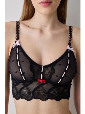 Penti Non Wired Bandeau Siyah Sütyen - Loves Paris Koleksiyonu