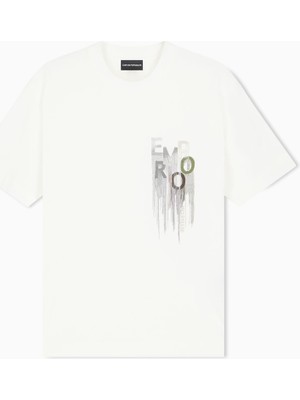 Vionna Erkek Normal Kalıp Logo Işlemeli Kısa Kollu Pamuklu Kalın Kumaşlı Beyaz T-Shirt EM006811 AF13715-M0495