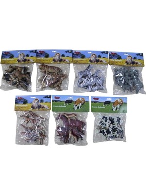 renklime sh-p9901-07a 7 asrti 7pcs 9inc aslan-ınek-zürafa-fil-at-zebra(belirtilen , tekli satış ıçin adet fiyatıdır.)