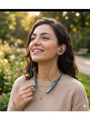 Ms Taç Bluetooth Kulaklık Yüksek Şarj Gücü ile 130 Saat Bekleme Süresi 10 Metre Çekiş Menzilli Dışarıdan Gelen Sesleri Filtreleyen Kulak Içi Tasarım Aktif Enc Görüşme Memnuniyet Garantili (Derin Yeşil)