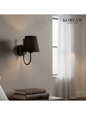 KorFam Kablosuz Pilli Aplik Siyah Pvc Kumaş Başlıklı Aplik