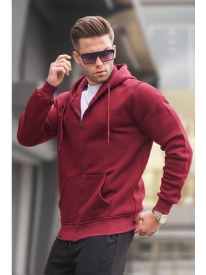 Vionna Madmext Bordo Kapüşonlu Regular Fit Erkek Sweatshirt 6033,BORDO Xl