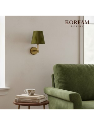 KorFam Kablosuz Pilli Aplik Yeşil Keten Şerit Kumaş Başlıklı Aplik