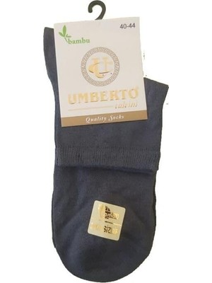Vionna Umberto Erkek Füme Renk Dikişsiz Yarım Konç Bambu Çorap 12 Çift