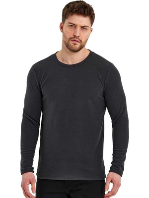 Vionna Adams Erkek Basic Polarlı Isı Koruyan Polar Sweatshirt (L)