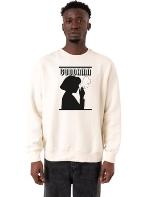 Vionna Tshirthane Pulp Fiction Mia Wallace Goddamn Ekru Erkek 2ip Sweatshirt P22569S6570, M