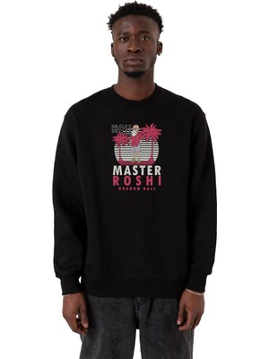 Vionna Tshirthane Dragon Ball Z Anime Master Roshi Ho!! Siyah Erkek 2ip Sweatshirt P24144S3010, Xs