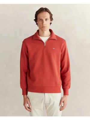 Vionna Gant Erkek Kırmızı Regular Fit Yarım Fermuarlı Sweatshirt