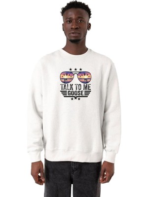 Vionna Tshirthane Top Gun Talk To Me Goose Beyaz Erkek 2ip Sweatshirt P19998S2859, 2xl