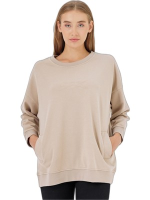 Vionna Slazenger Vıkentı Sw Kadın Cepli Oversıze Bej Sweatshırt