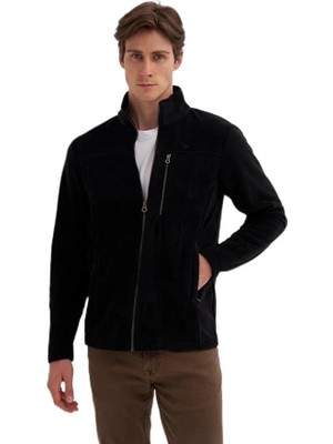 Vionna Caz 56330 Dik Yk. Polar Sweat Hırka Siyah Siyah Xl