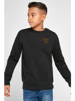 Vionna Tshirthane Dark Tannhaus Logo Siyah Çocuk 2ip Sweatshirt P24016S1261, 9-10 Yaş
