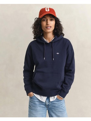 Vionna Gant Kadın Lacivert Relaxed Fit Kapüşonlu Sweatshirt