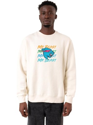 Vionna Tshirthane Mr Beast Lettern Ekru Erkek 2ip Sweatshirt P19153S493, S