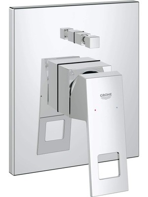 Vionna Grohe Eurocube - Tek Elle Küvet Bataryası (Hazır Montaj Seti, Gizli Sabitleme, Otomatik Geçiş), Krom, 24062000
