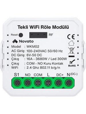 Vionna Wifi Kuru Kontak Modül (Tuya, Smart Life Uyumlu) - WKM02