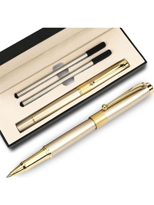 Vionna Xspring Uzman Tükenmez Kalem, 0.5mm Uçlu 2 Adet Siyah Mürekkepli Dolma Kalem, Krom Kaplama Lüks Tasarım, Ofis, Öğrenci, Yönetici ve Öğretmenler Için Hediye Kutusunda Kalem Seti (Siyah)