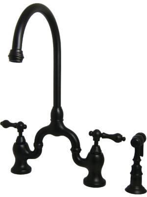 Vionna Kingston Pirinç KS7795ALBS Ingiliz Ülke Mutfak Musluğu, Pirinç Püskürtücü, Yağla Pürüzsüzleştirilmiş Bronz